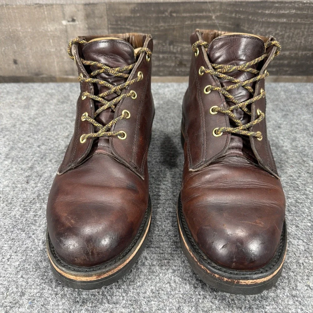 Vintage Filson Brown Leather Boots Mens 9 D Field Chukka Smooth Toe Gumlite